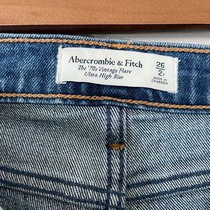 Abercrombie 70's Vintage Flare Ultra High Rise Jeans - Dark Wash - Size 26/2